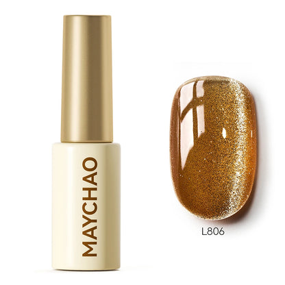 MAYCHAO 5ML Gel Nail Polish 9D Laser Diamond Glitter Cat Eye Gel Semi-Permanent Soak Off UV LED Gel Nail Manicure Tools Nail Art L806