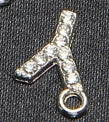 10pcs /26pcs pieces silver English letters drill metal pendant DIY fashion necklace bag pendant earrings material 10pcs Y