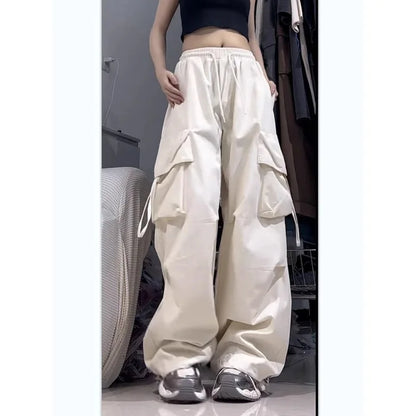 Retro Cargo Pants Women Fashion Streetwear High Waist Thin Casual Sweatpants Harajuku Sports Pants Woman Clothes Trousers Mujer Badiee Stylez