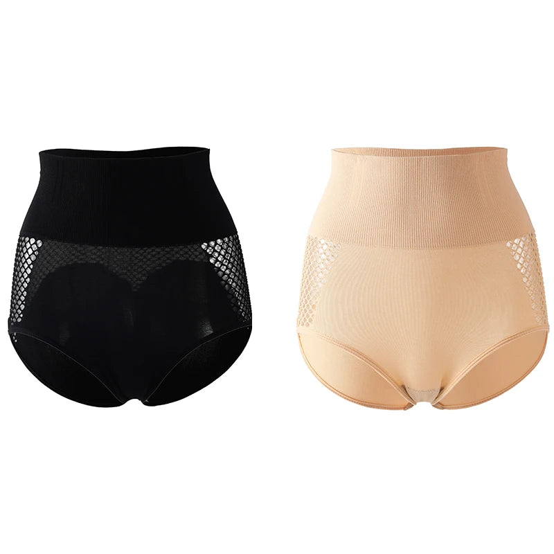 Flarixa 1/2/3Pcs Hollow Belly Control Shapewear Women Panties High Waist Double Layer Tummy Shaper Heart-shaped Hip Lift Pants Badiee Stylez