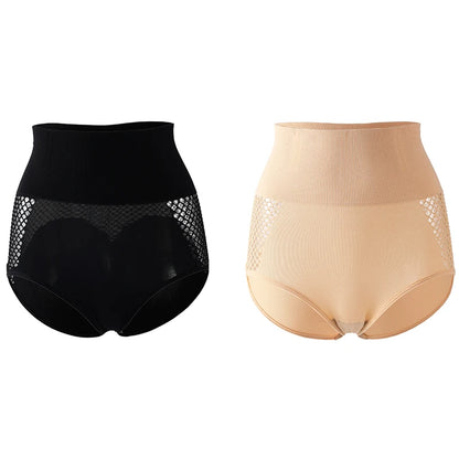 Flarixa 1/2/3Pcs Hollow Belly Control Shapewear Women Panties High Waist Double Layer Tummy Shaper Heart-shaped Hip Lift Pants Badiee Stylez