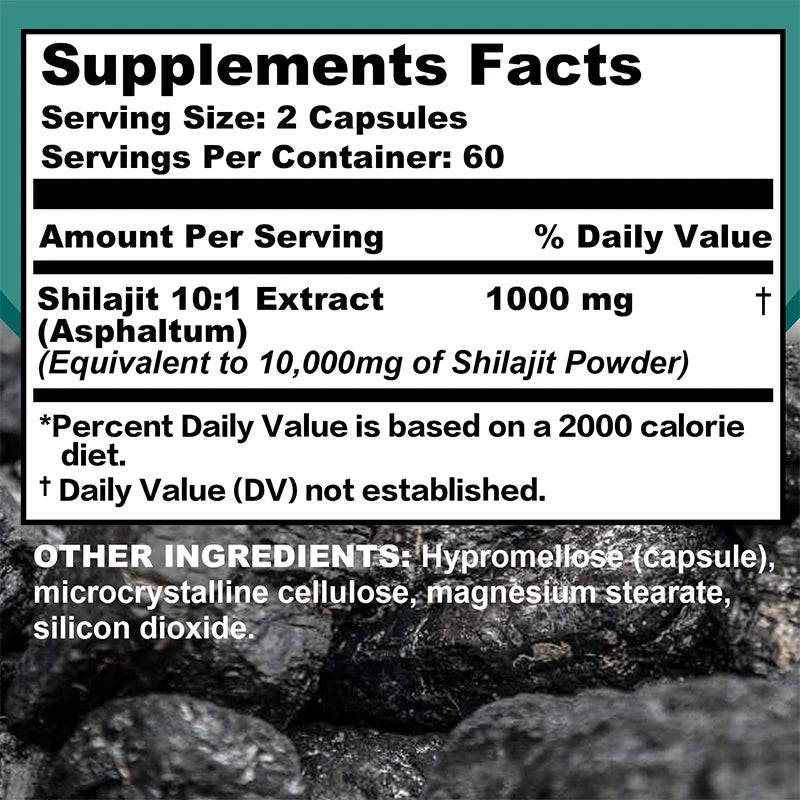 Shilajit - Brain, Focus, Memory and Immune Health, Reduce Fatigue and Improve Endurance