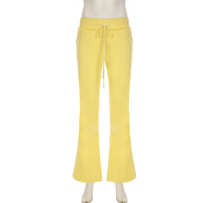 BIIKPIIK Drawstring Hooded Hoodie Suits Autumn Winter Solid Zipper Women Casual Pants Set Street Sporty Sweatshirt Two Piece Set