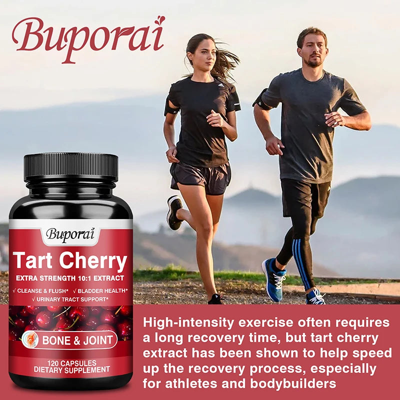 Tart Cherry Capsules - Uric Acid Cleansing, Joint Health, Promotes Muscle Recovery, Antioxidant