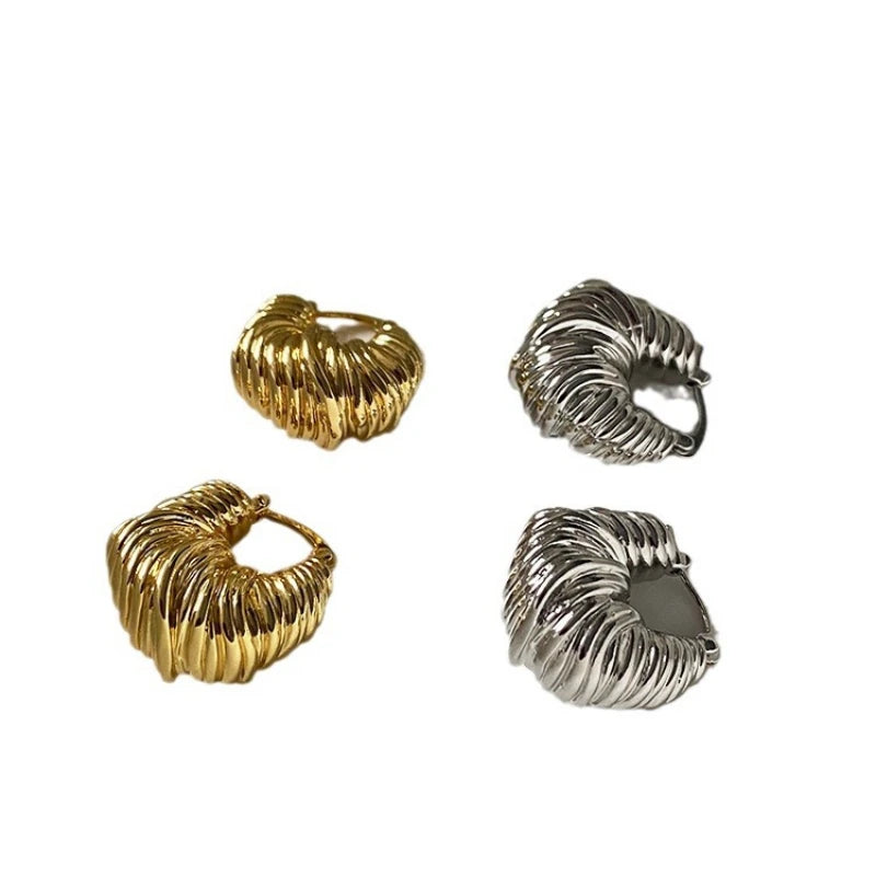 Modern Jewelry Pretty Texture Metal Hoop Earrings For Women Party Gifts Cool Trend Ear Accessories Hot Selling Dropshipping