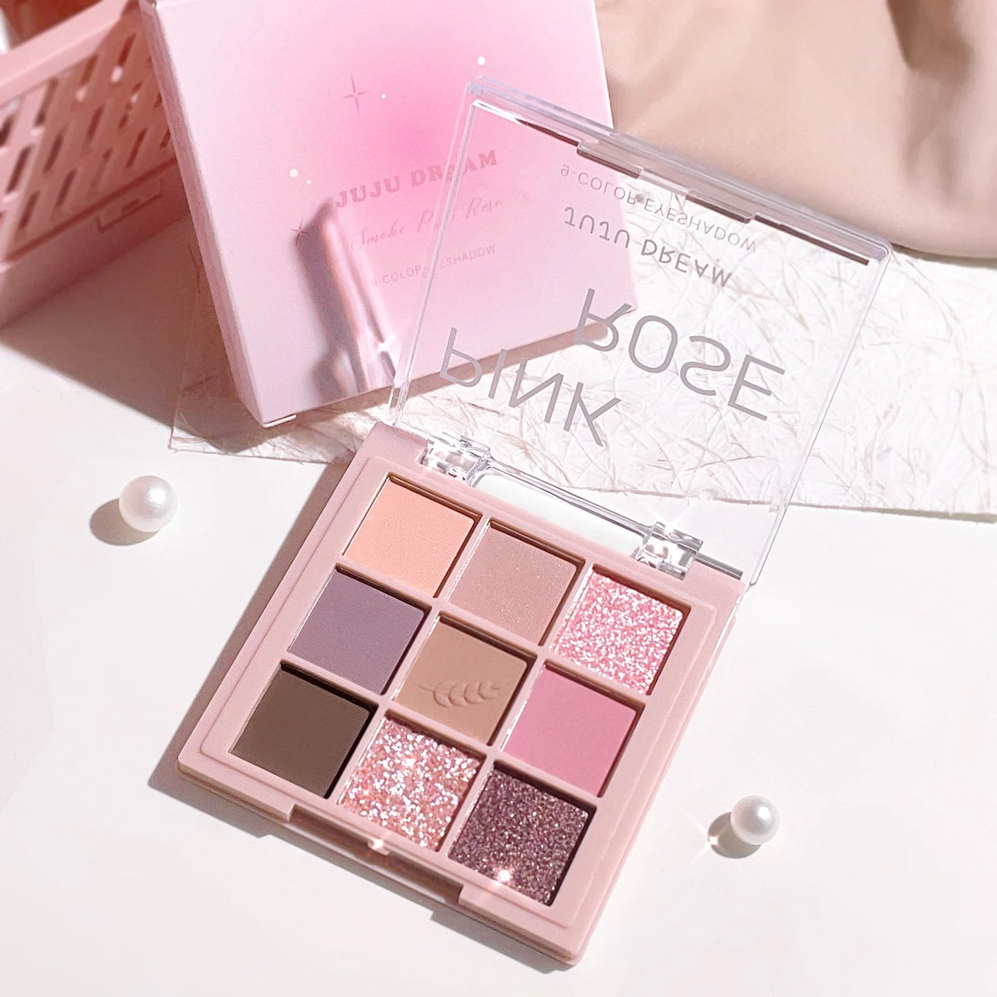 Nine-color eye shadow plate, daily pearl matte earth color, Jiugong grid eye shadow, high-quality, pure style