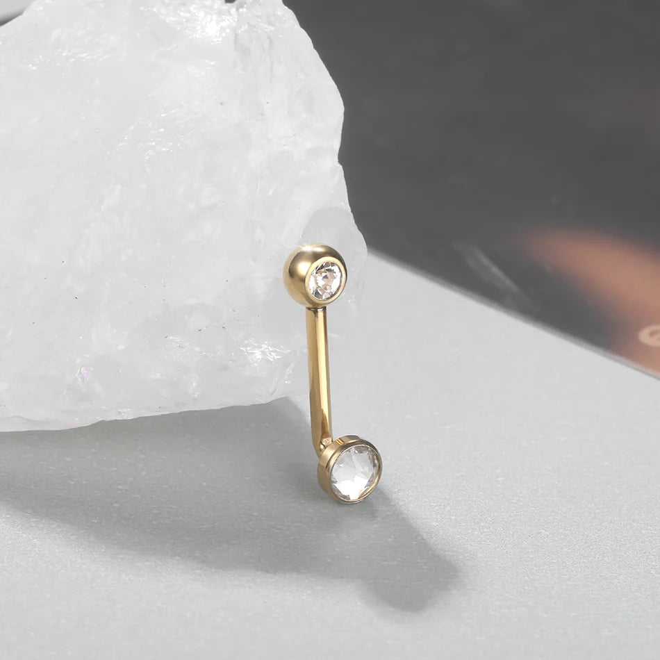 1PC Titanium Christina Piercing Flower Vertical Hood Intimate Piercing Gold Color Sexy Belly Rings Surface Jewelry for Men Women Badiee Stylez