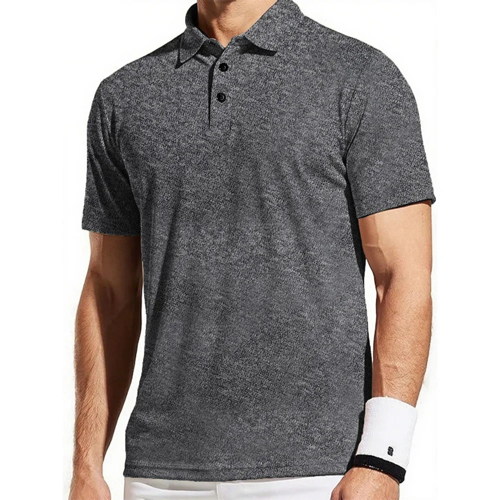 Men's Trendy Polo Shirt - Breathable Solid Color Casual Tee for Effortless Summer Style