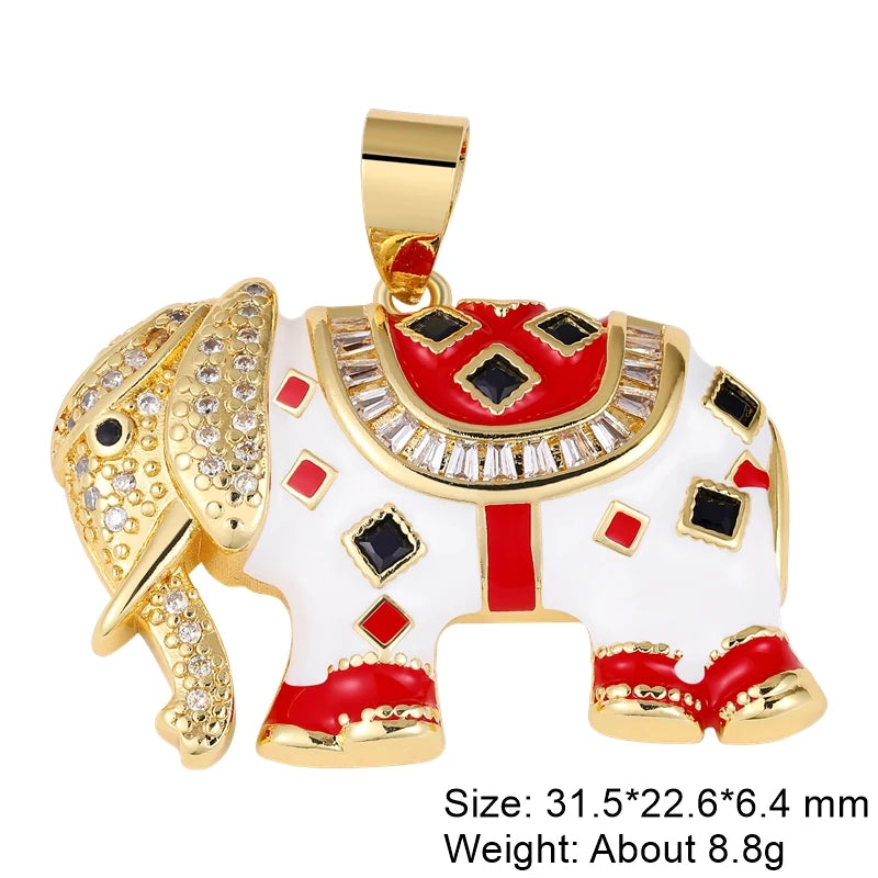 Juya Handmade Luxury Rainbow Zirconia 18K Gold Plated Decoration Snake Charms For DIY Fashion Talisman Jewelry Making Supplies Gold 10 CHINA