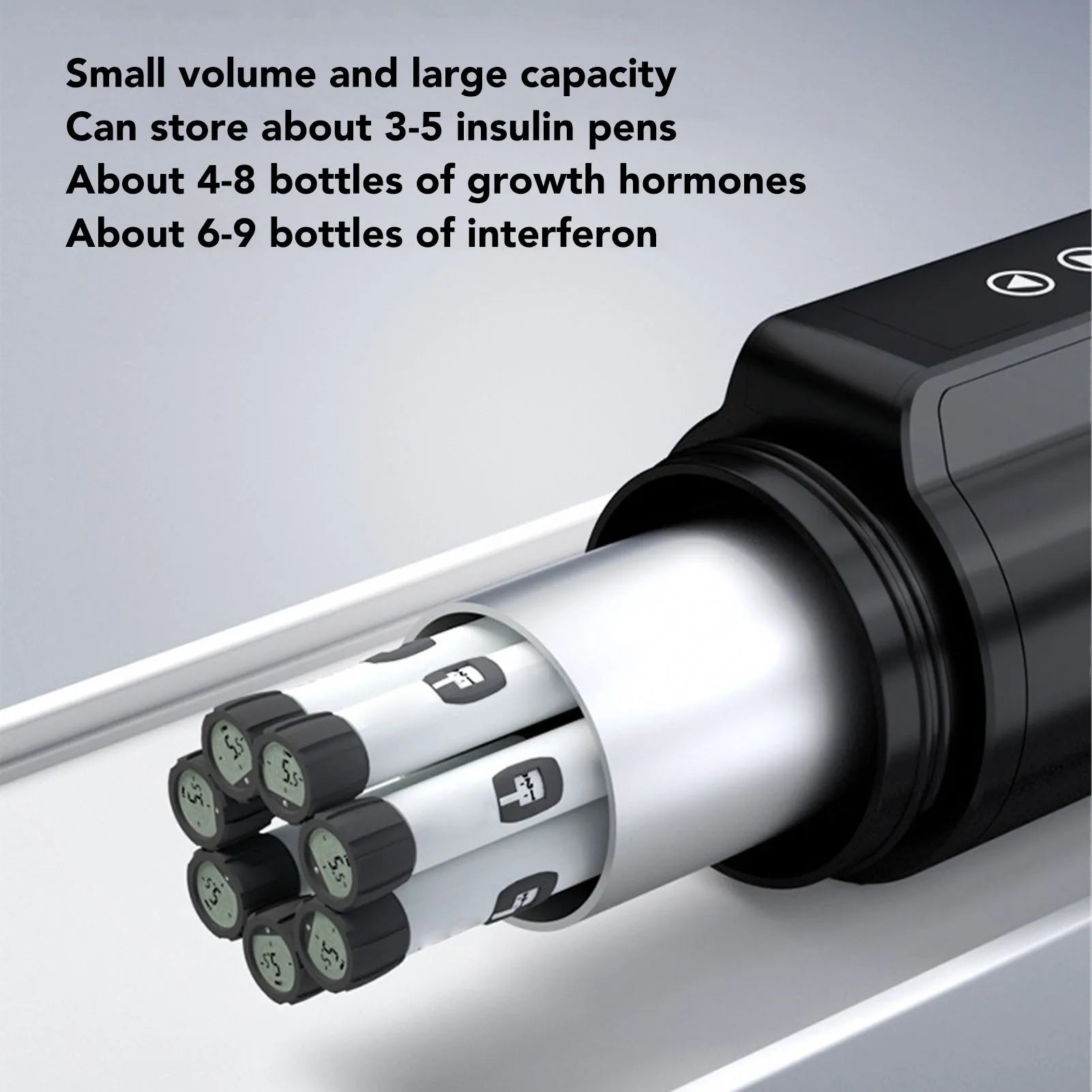 Insulin Cooler Box 30H Medication Cooler for Travel Digital Temp Control Mini Refrigerated Holds Up 5 Insulin Pens for Outdoor