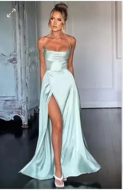 Backless Slimming Long Evening Dress Women Sexy V Neck Sleeveless Gown With Waist Tie For Formal Party Wedding Guest Maxi Dress 14
