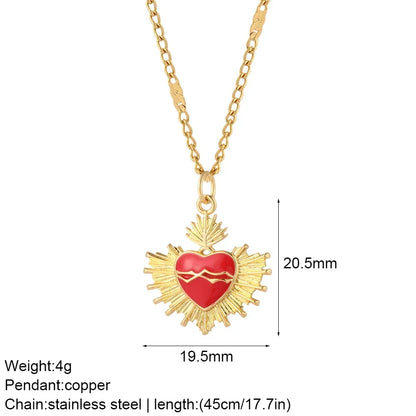 Heart Evil Blue Eye Sun Necklace for Women Cute Dog Bee Elephant Gold Color Pendant Woman's Collars Long Stainless Steel Chains NK066goldAC210319G6