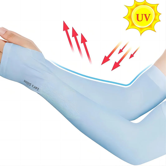 1 Pair Ice Silk Sun Protection Arm Covers Unisex Elbow Cover Outdoor Cycling Running Fishing Driving Cool Anti-UV Arm Sleeves