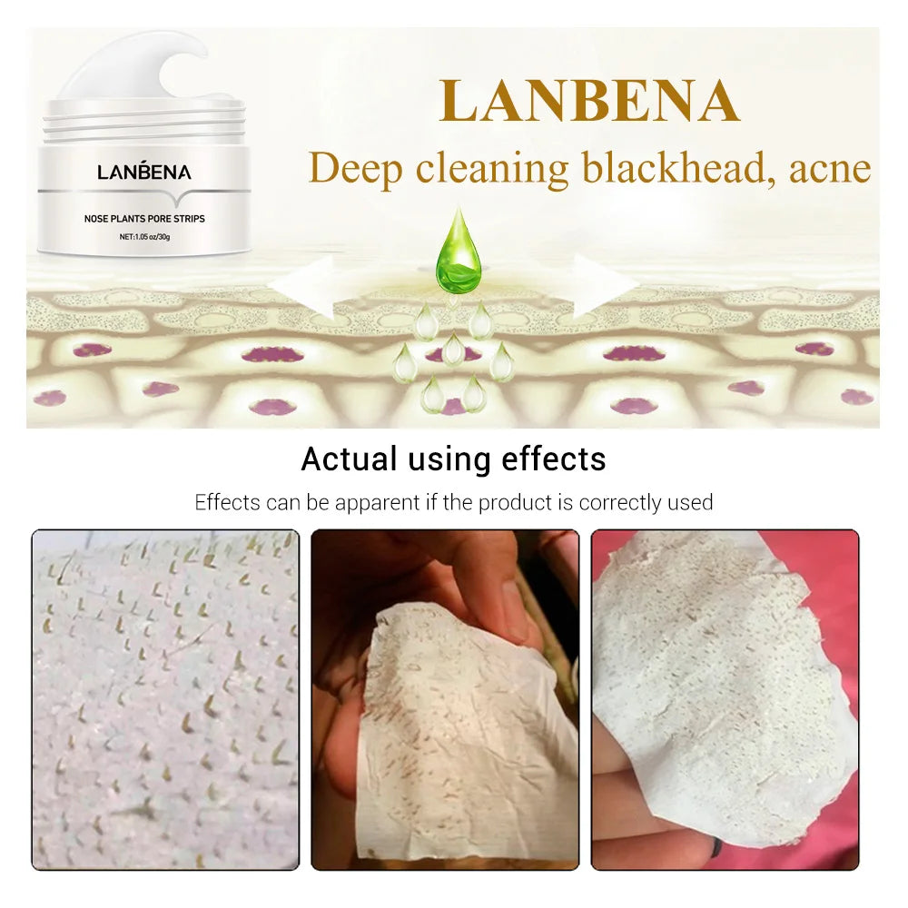 LANBENA Blackhead Remover Nose Mask Peeling Deep Cleansing Face Mask Oil Control Skin Care (60 Stickers)