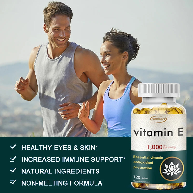 Vitamin E Capsules - Facial Care, Skin, Heart Health, Anti-Aging, Antioxidant