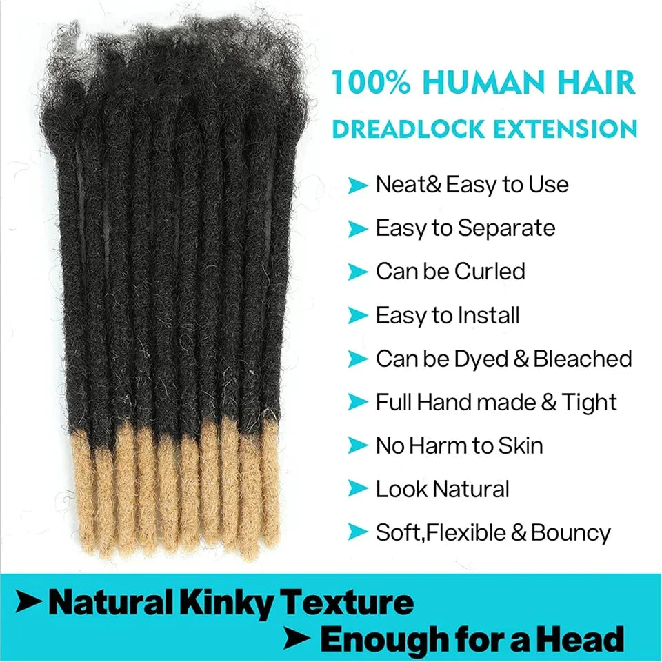 Kinky Straight Human Hair Dreadlocks Loc Extensions Wholesale Crochet Braids Peruvian Remy Hair Extensions 10 20 40 60 Strands Badiee Stylez