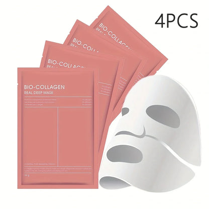 4/8PCS Bio Collagen Face Mask Shrink Pores Deep Hydrating Overnight Mask Moisturizing Refreshing Brightening Face Skin Care 4PCS No box