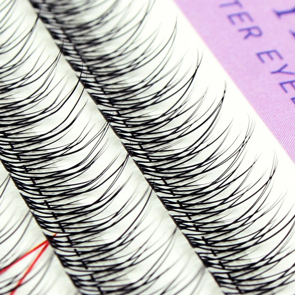 MUYD 120pcs Premium Mink Individual Fishtail Eyelash Extension Natural 3D Cluster Eyelashes Professional Makeup Flared Lashes