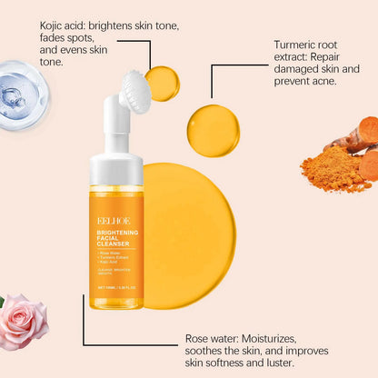 Turmeric Cleansing Milk Foam Facial Cleanser Cleanses Dirt And Grease Brightens Skin Hydrating And Moisturizes Face Care Product