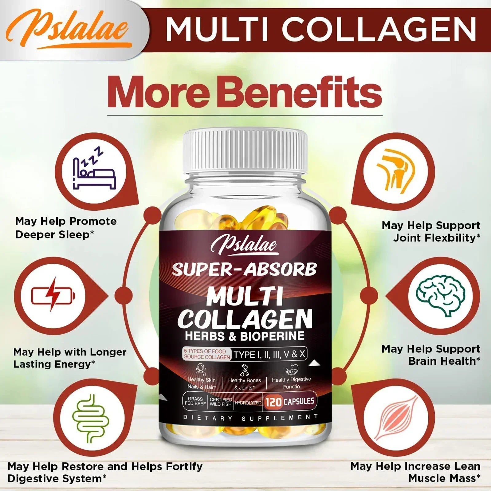 Multi Collagen Capsules - for Skin, Hair, Nails & Bone Health, Supports Joint, Digestive and Immune System Health