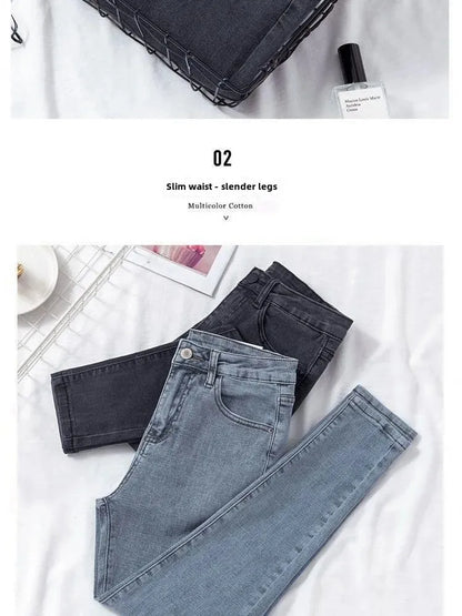 New 2020 Autumn Jeans Women's High-Waisted Slimming Cropped Pants Trendy Student Versatile Straight Legs Smooths Your Silhouette