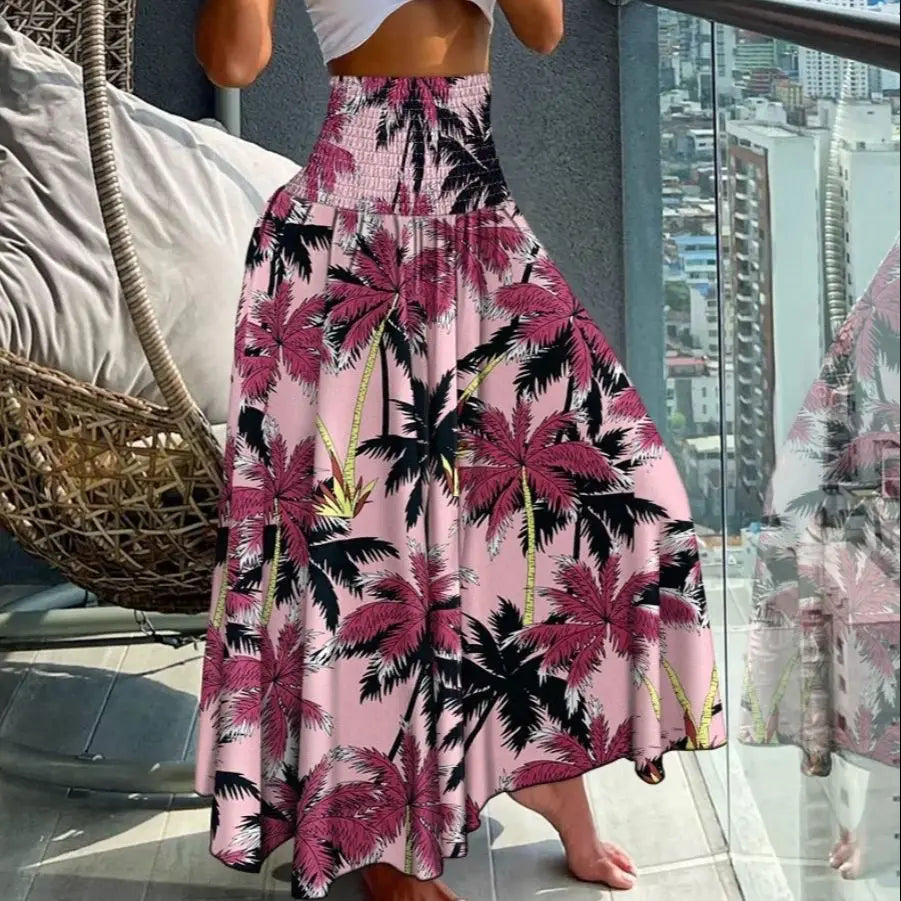2024 Summer New Women's Leisure Loose Holiday Long Skirt Skirt Women Women's Cheap Clothing and Free Shipping Sales LOOSE Pink