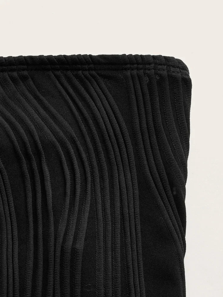 Sexy Rib Knit Strapless Crop Tube Top Women Summer Y2K Clothes Sleeveless Off The Shoulder Tank Top Streetwear Club Party 2024