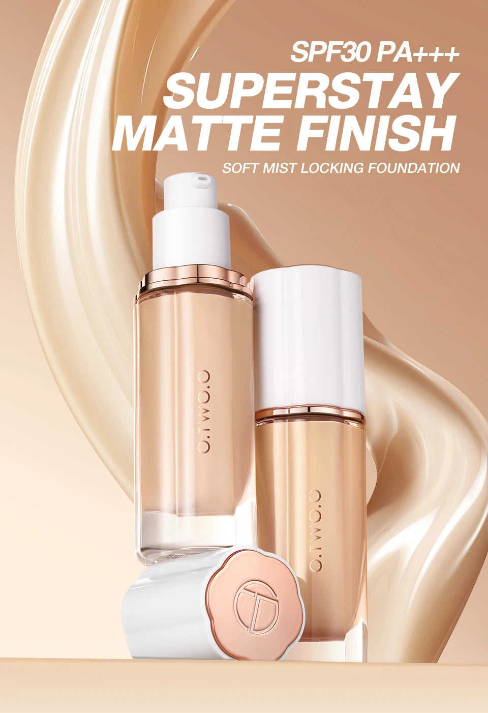 O.TWO.O Liquid Foundation Cream for Face 30ml High Coverage Makeup Base SPF30 Waterproof Concealer Makeup Foundation