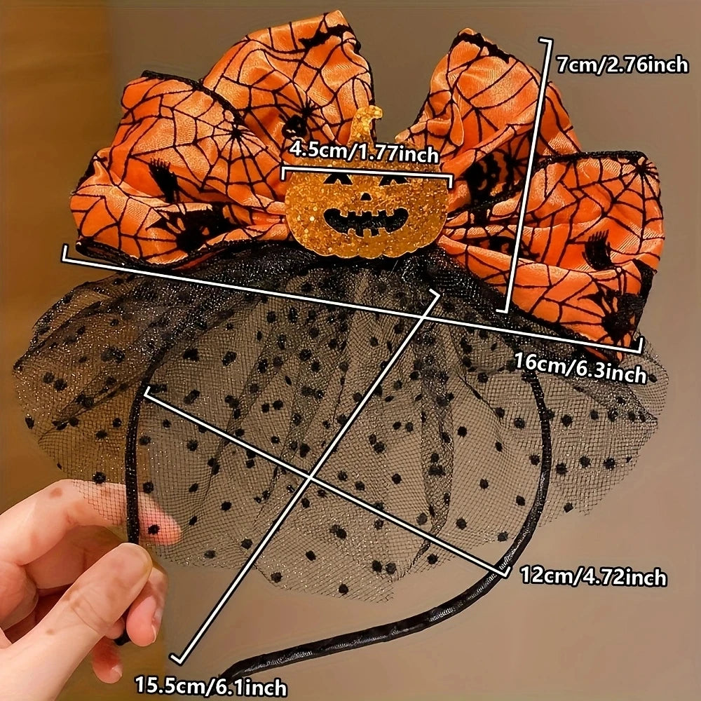 Fashionable Halloween Elements Pumpkin Hairband Single Piece Multi-Color Cute Girls Halloween Gift