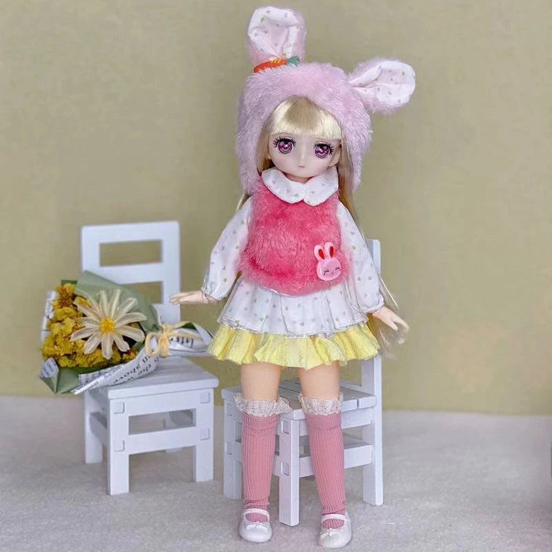 30cm Two-dimensional Doll Comic Face 1/6 Bjd Doll or Dress Up Clothes Children's Girl Birthday Gift Toys Kids Toys
