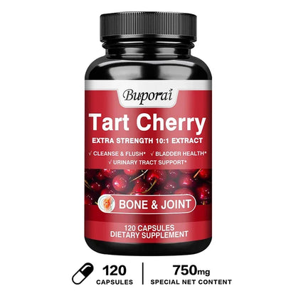 Tart Cherry Capsules - Uric Acid Cleansing, Joint Health, Promotes Muscle Recovery, Antioxidant 120 Capsules
