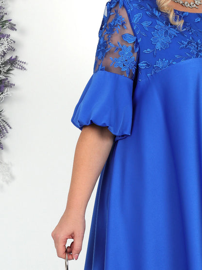 Plus Size Club Party Dress Women Summer Embroidery Elegant Luxury Mother Wedding Dress Loose Oversized Women Clothing