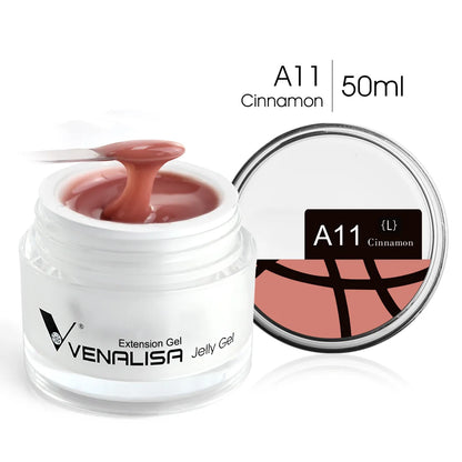 50ml Venalisa Soak off Thick Jelly Gel UV Construction Gel Builder Extend 24 Color Camouflage Milky White Nail Art Hard Nail Gel A11L