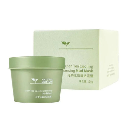Green Tea Ice Mud Mask Cleansing Moisturizing Oil Control Blackhead Removal Cleansing Mud Mask Applicator Mud Mask 1PCS 120g 120g