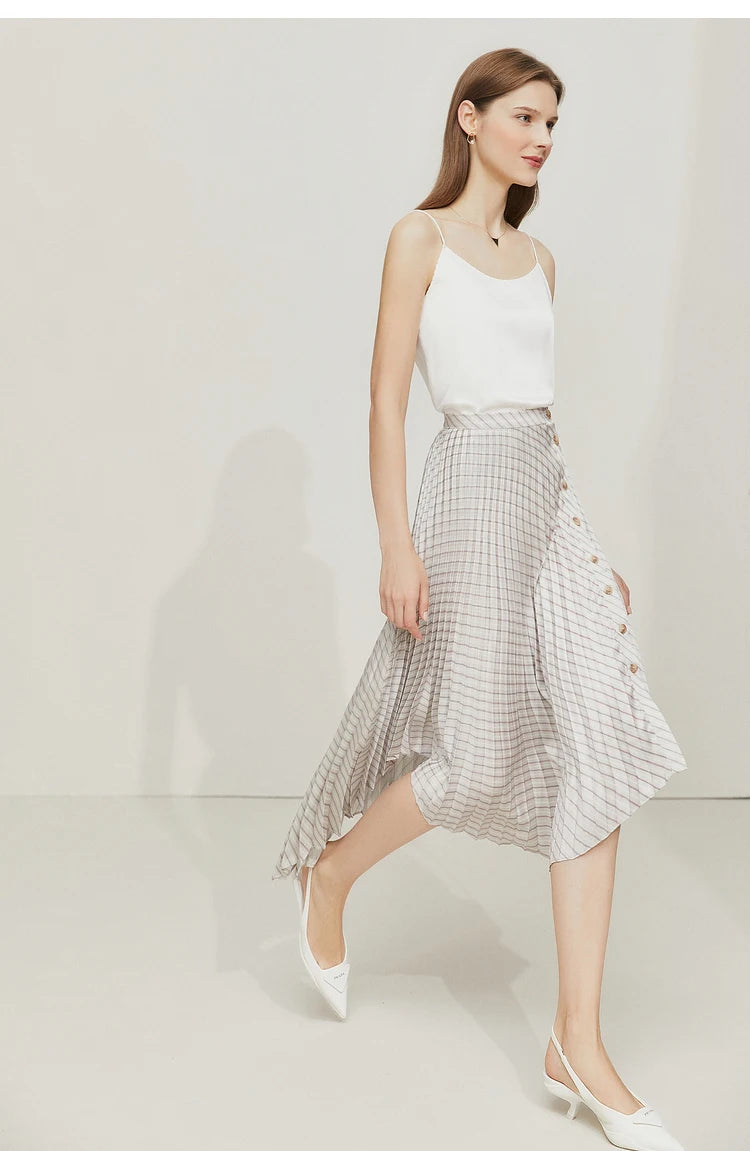 AMII Minimalism Sleeveless Top Women 2024 Summer New Camisole&Vest Office Lady Straight Chiffon Casual Female Clothing 12140330