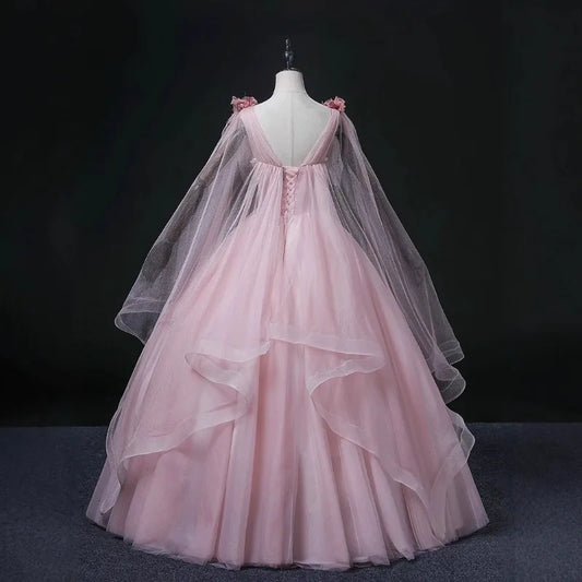 2025 New Women's Bean Paste Powder Mesh Long Evening Dress Fashion Glitter Bead Stickers Look Thin V-neck Back Strap Dress Badiee Stylez