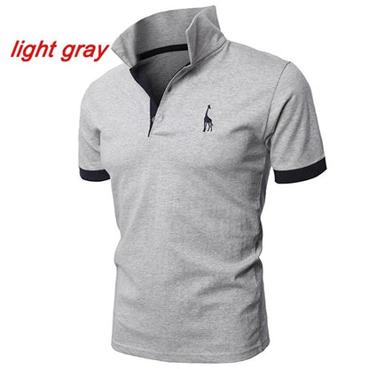 Fashion Icon Cartoon Embroidery Polo Shirt - Slim Fit, Casual Style, Solid Colors for Men - New Summer Collection