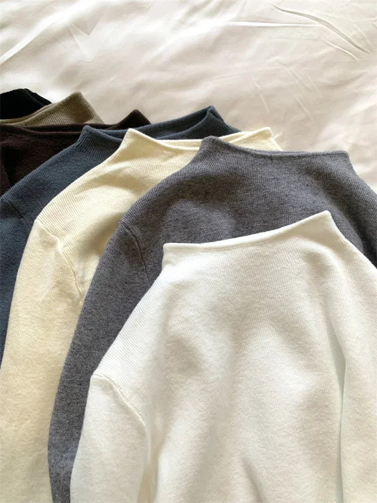 2025 Women Turtleneck Knitted Pullovers Solid Sweater Harajuku Korean Soft Warm Knitwear Autumn Winter Fashion Slim Jumpers Tops Badiee Stylez