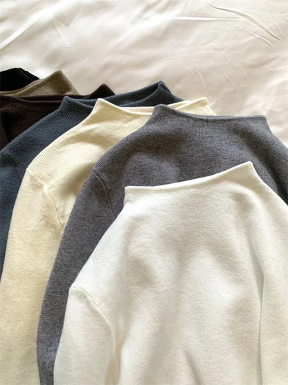2025 Women Turtleneck Knitted Pullovers Solid Sweater Harajuku Korean Soft Warm Knitwear Autumn Winter Fashion Slim Jumpers Tops Badiee Stylez