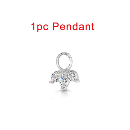 1PC Little Star Moon Snake Crystal Charms Pendant Helix Daith Earrings for Women Hanging Matching Piercing Lobe Tragus Jewelry CC193-1