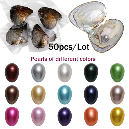 7-8MM AA+ Single Pearl Vacuum-pack Oyster Beautiful & Interesting Nature Gifts Cultivate High-quality Pearls 50pcs/Lot United States