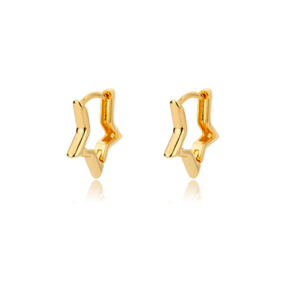 Luxury Star Pendientes Earrings For Women Girl Stainless Steel Minimalist Hoop Piercing 2025 New In y2k Jewelry aretes de mujer E2029G-1 CHINA