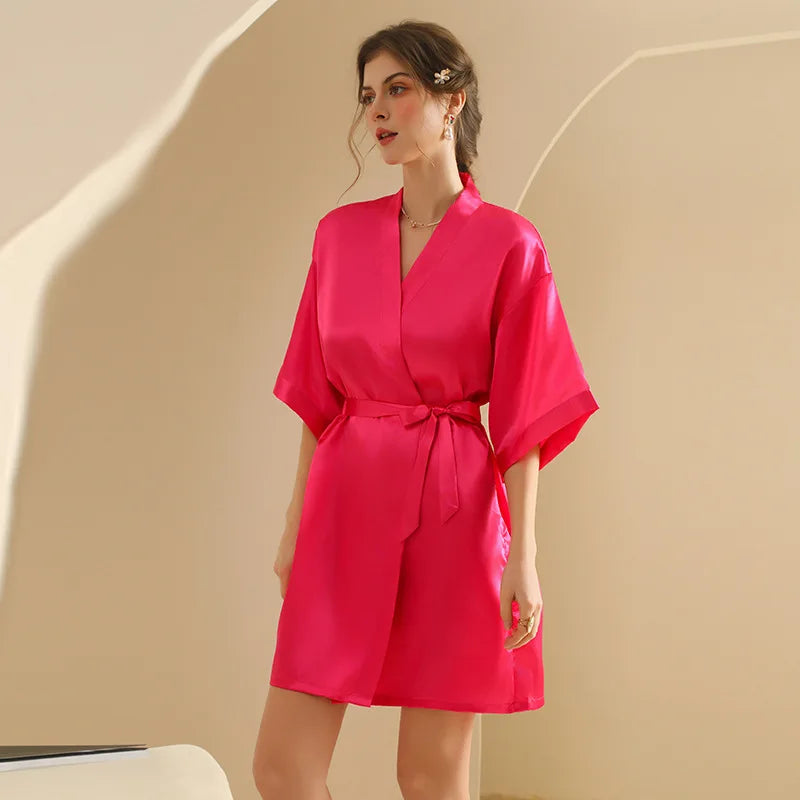 Personalized Text Logo Wedding Bathrobe Bridal Robe Bride Bridesmaid Wedding Robes Woman Bachelorette Hen Party rose red robe