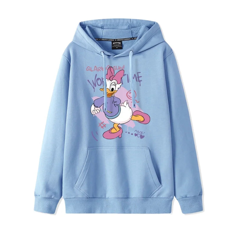 Donald Duck print pattern hooded men's and women's hoodies, trendy loose casual couple hoodies, hooded jacket, multiple colors 10
