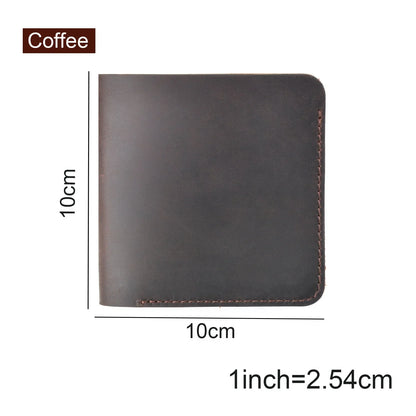 Genuine Leather Clutch Wallets Bifold Purse Vintage Crazy Horse Leather Men wallets Retro Coin Pocket Women Men Wallets Coffee