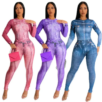 Fashionable Printed Long Jumpsuit Women's Clothing  Amazon Best Seller New Style Tight Fitting European And American Wear Badiee Stylez