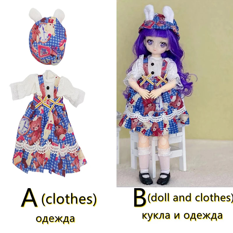 30cm Two-dimensional Doll Comic Face 1/6 Bjd Doll or Dress Up Clothes Children's Girl Birthday Gift Toys Kids Toys 7