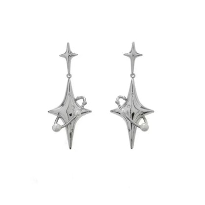 Korean Star Drop Earrings Hot Girl Fashion Planet Imitation Pearl Crystal Stars Unusual Earring for Women Punk Y2K Jewelry Party