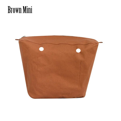 TANQU New Waterproof Inner Bag Organizer Insert Zipper Pocket for Classic Mini Obag Canvas Material for O Bag brown mini CHINA