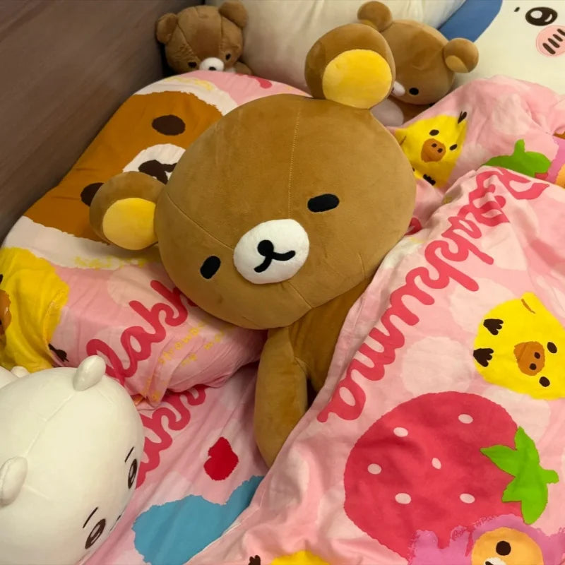 Rilakkuma Plush Pillow Cute Animal Bear Stuffed Doll Kuma Plushies Cushion Kawaii Room Deocr Toys Car Backrest Gift for Kids Badiee Stylez
